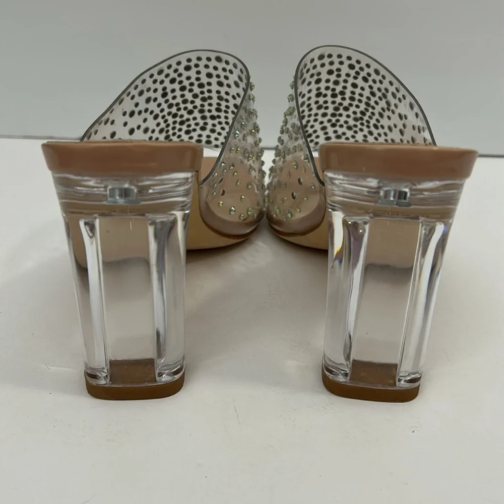 Hot Tomato Formal Heels 6.5 Silver Nude Rhinestone SKU‎ 2926